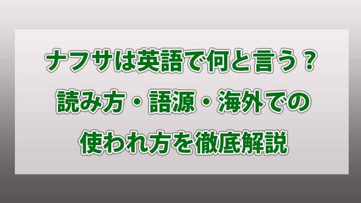 ナフサは英語で何と言う？読み方・語源・海外での使われ方を徹底解説