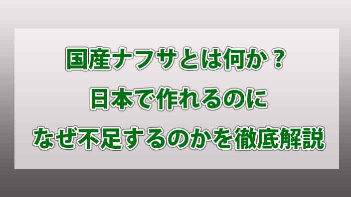 国産ナフサとは何か？日本で作れるのになぜ不足するのかを徹底解説